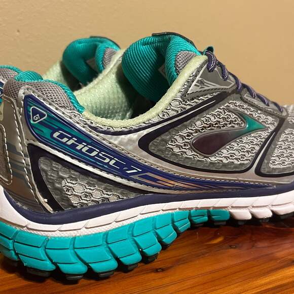 Brooks Ghost 7 G7 Running Athletic Shoes Gray Green Purple Womens 7.5 - Picture 8 of 12